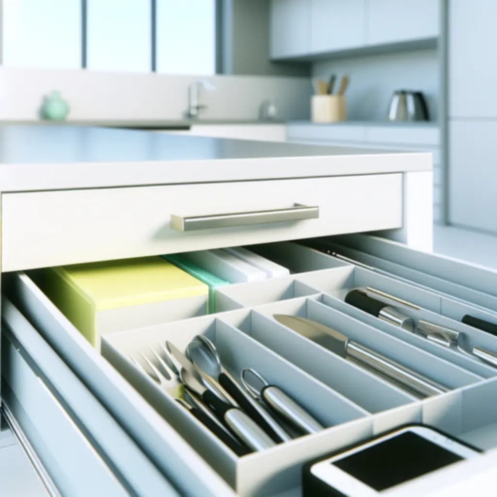 Modularny organizer do szuflad z przegródkami na drobne akcesoria